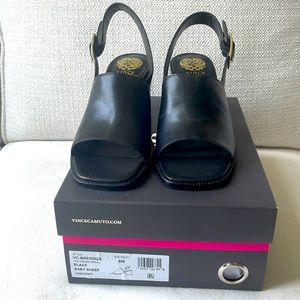 Vince Camuto Brendiza sling back sandal. Black leather upper, size 8. Never worn